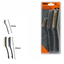 SET 3 PZ SPAZZOLA METALLICHE PER FERRO METALLO 2 LUNGHE 22CM 1 CORTA 12CM 07056