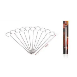 SET 10 PZ SPIEDINI IN ACCIAIO INOX PER BARBECUE CARNE PESCE FRUTTA 35 CM 6443204