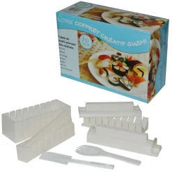SET 10 PZ SUSHI KIT PREPARA TAGLIA PORTA INVOLTINI MAKI STAMPI FORME CUCINA