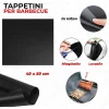 SET 6 PZ TAPPETINI IN TEFLON PER GRIGLIA BARBECUE 40X50CM RIUTILIZZABILI 7823805