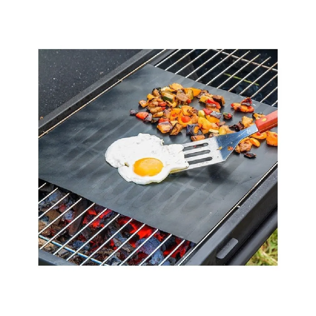 SET 6 PZ TAPPETINI IN TEFLON PER GRIGLIA BARBECUE 40X50CM RIUTILIZZABILI 7823805