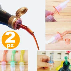 SET 2 PZ. TAPPO DOSATORE BECCUCCI BOTTIGLIA IDEALE PER OLIO ACETO CONDIMENTI