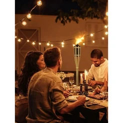 SET 6 PZ TORCIA IN BAMBÙ NATURALE 120 CM DA GIARDINO PER ESTERNI CON STOPPINO 011843