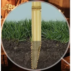 SET 6 PZ TORCIA IN BAMBÙ NATURALE 60 CM DA GIARDINO PER ESTERNI CON STOPPINO 011842