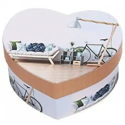 SET 12 SCATOLA BOX CONFEZIONE DA REGALO CON CUORI FANTASIA 11X5.5CM IN CARTONE