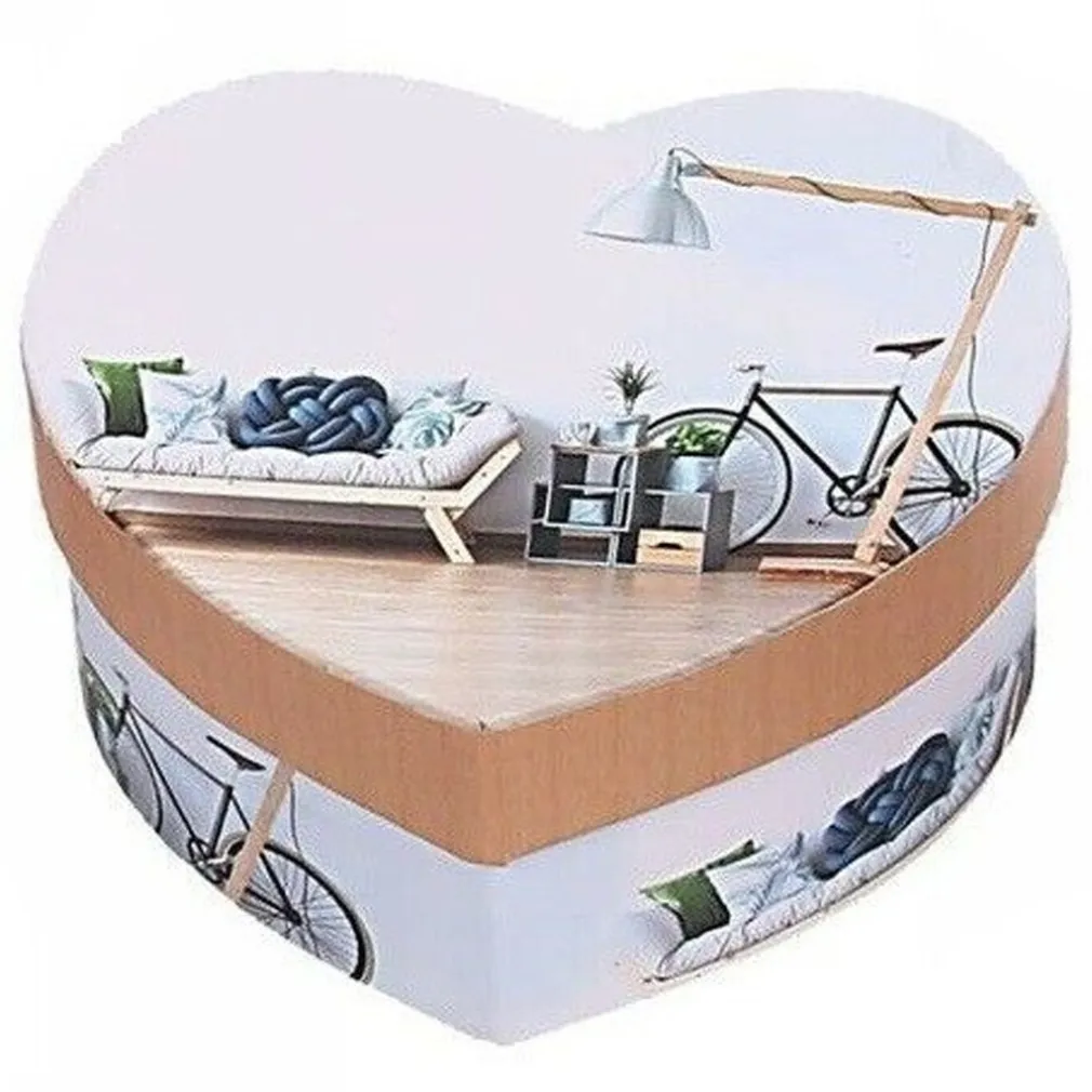 SET 12 SCATOLA BOX CONFEZIONE DA REGALO CON CUORI FANTASIA 11X5.5CM IN CARTONE