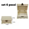 SET 6 SCATOLE BOX ASTUCCIO IN LEGNO DECOUPAGE PORTAGIOIE COFANETTO 53376A