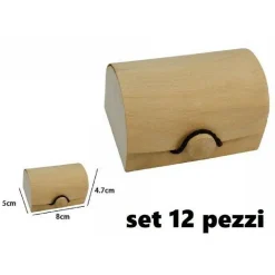 SET 12 SCATOLE BOX ASTUCCIO IN LEGNO DECOUPAGE PORTAGIOIE COFANETTO 53488A