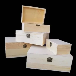 SET 5 SCATOLE IN LEGNO DECORO DECOUPAGE PORTAGIOIE MATRIOSKA SCATOLA COFANETTO