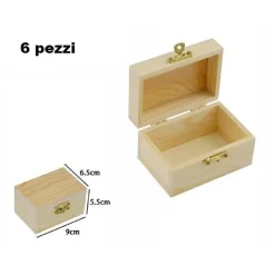 SET 6 SCATOLINE LEGNO PORTAGIOIE SCATOLA COFANETTO RETTANGOLARI 74005A LY-10322