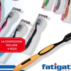 SET 4 SPAZZOLINI SBIANCANTI CARBON PLUS MEDIO FATIGATI PARTICELLE CARBONE ATTIVO