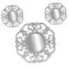 SET 3 SPECCHI PARETE DECORATIVI ANTICATI BIANCO SPECCHIO PLASTICA 25-35CM 836886