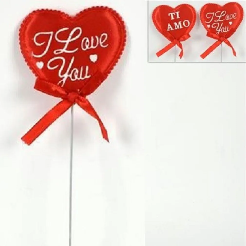 SET 9 SPILLONI CUORI CON FIOCCO I LOVE YOU TI AMO DEDICA SAN VALENTINO 6,5X19X1