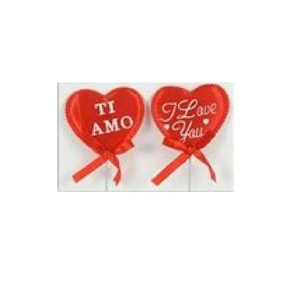 SET 9 SPILLONI CUORI CON FIOCCO I LOVE YOU TI AMO DEDICA SAN VALENTINO 6,5X19X1