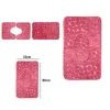 SET 3 TAPPETI TAPPETINI ANTISCIVOLO PER BAGNO ARREDO COLORI GRIGIO ROSA BLU