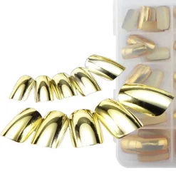 SET 70 TIPS TIP PER MANI ORO MEZZE FRENCH RICOSTRUZIONE UNGHIE FINTE NAIL ART