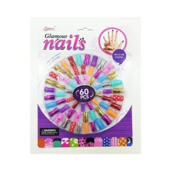 SET 60 TIPS UNGHIE FINTE GLAMOUR RICOSTRUZIONE MANICURE FRENCH RAGAZZE BAMBINE