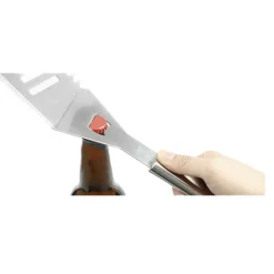 SET ACCESSORI UTENSILI BARBECUE BBQ CON FORCHETTONE PINZA SPATOLA APRIBOTTIGLIA