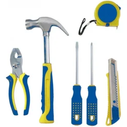 SET ATTREZZI DA LAVORO 6PZ KIT UTENSILI FAI DA TE CON MARTELLO PINZE CACCIAVITE