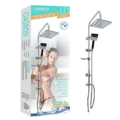 SET BAGNO COLONNA DOCCIA SALISCENDI CROMATO RUBINETTO SOFFIONE DOCCETTA TX-8203
