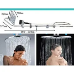 SET BAGNO COLONNA DOCCIA SALISCENDI CROMATO RUBINETTO SOFFIONE DOCCETTA TX-8203