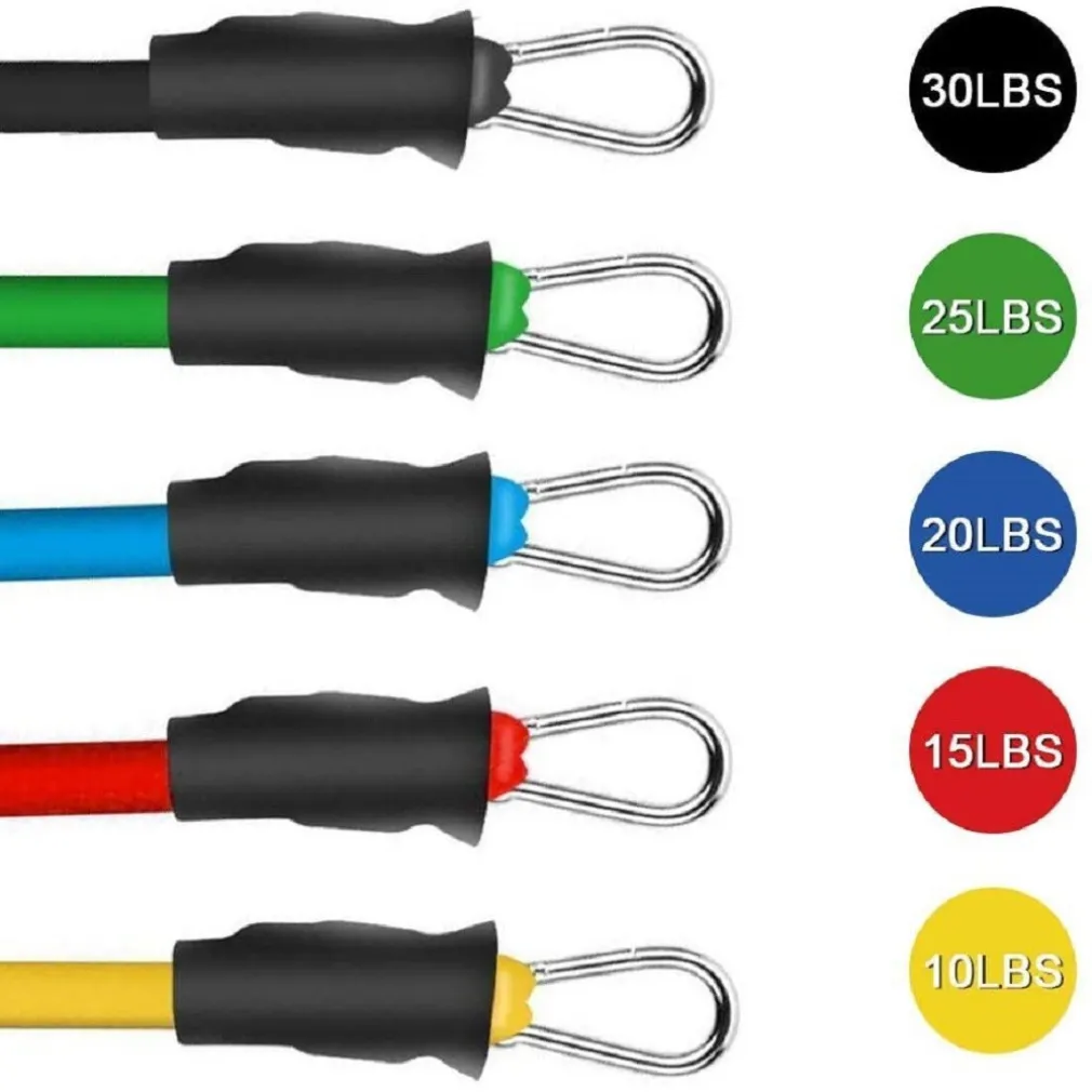 SET BANDE ELASTICHE RESISTENZA BORSA MANIGLIE ANCORAGGIO PORTA CINGHIE PUNTAPIEDI