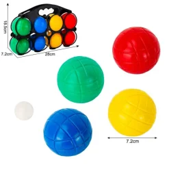 SET BOCCE GIOCO DA SPIAGGIA DIVERTENTE 28X18.5CM 8 BOCCE COLORATE PIÙ PALLINA