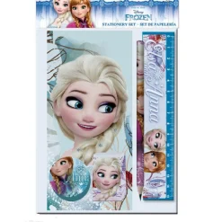 SET CANCELLERIA PER SCUOLA FROZEN ANNA E ELSA MATERIALE DIDATTICO BAMBINI 6 PZ