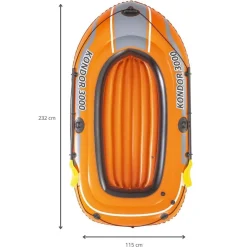 SET CANOTTO GOMMONE KONDOR 3000 232X115X36CM CON REMI 124 CM POMPA MANUALE 61102