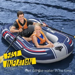 SET CANOTTO GONFIABILE GOMMONE TRECK X1 228X121X36CM CON REMI POMPA PEDALE 61083