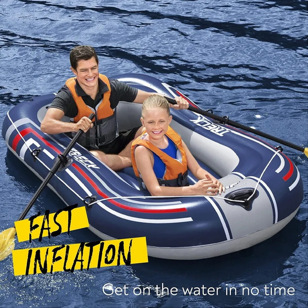 SET CANOTTO GONFIABILE GOMMONE TRECK X1 228X121X36CM CON REMI POMPA PEDALE 61083