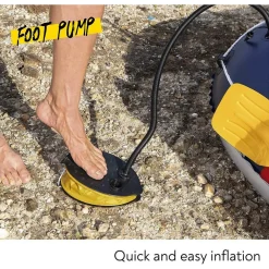 SET CANOTTO GONFIABILE GOMMONE TRECK X1 228X121X36CM CON REMI POMPA PEDALE 61083