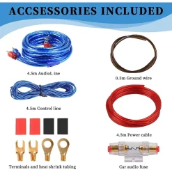 SET CAVI PER AMPLIFICATORI AUTO 8GA CABLAGGIO AMPLIFICATORE SUBWOOFER AUDIO AMP