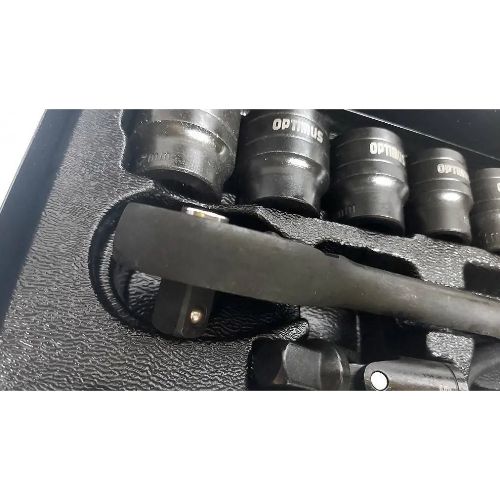 SET CHIAVI A BUSSOLA 24 PEZZI CON CRICCHETTO REVERSIBILE 1/2'' PROLUNGHE VALIGIA