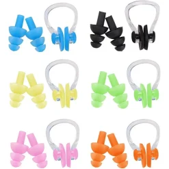 SET CLIP NASO NUOTO + TAPPI PER ORECCHIE IMMERSIONI SUBACQUEE ASSORTITI 605431