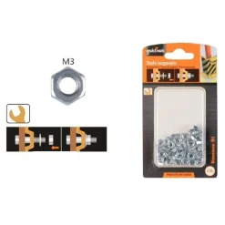 SET CONFEZIONE 39 GR. DADO DADI ESAGONALI BULLONI DIMENSIONE M3 FILETTATI 90849