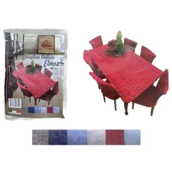 SET COPRITAVOLO E COPRISEDIA IN VELLUTO COPERTURA SCHIENALE SEDIA E TAVOLO X6