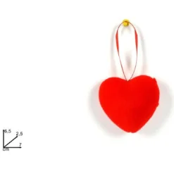 SET DA 6 PEZZI APPENDINI A CUORI CUORICINI DA 7 CM DECORAZIONI PER SAN VALENTINO