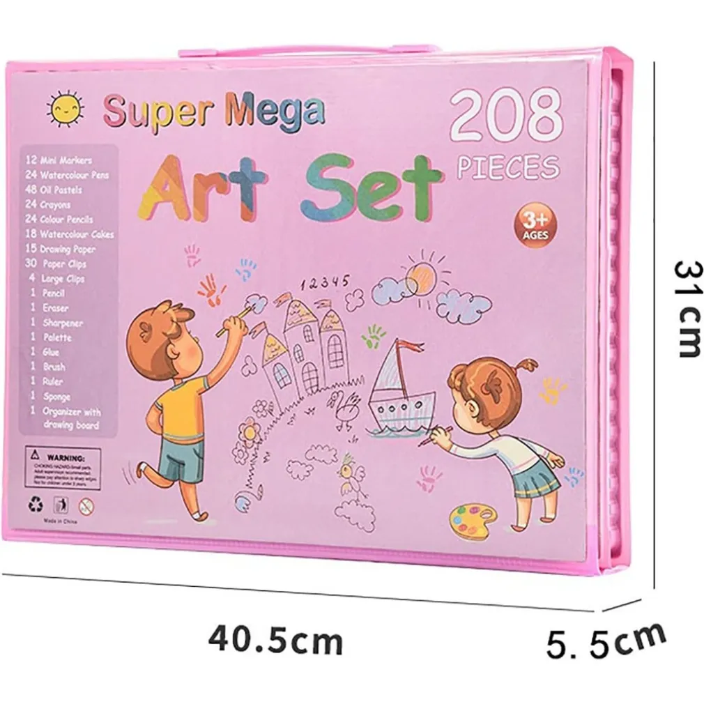SET DA COLORARE DA 208 PZ ASTUCCIO PER PITTURA SCATOLA DI COLORI REGALO PER BAMBINI