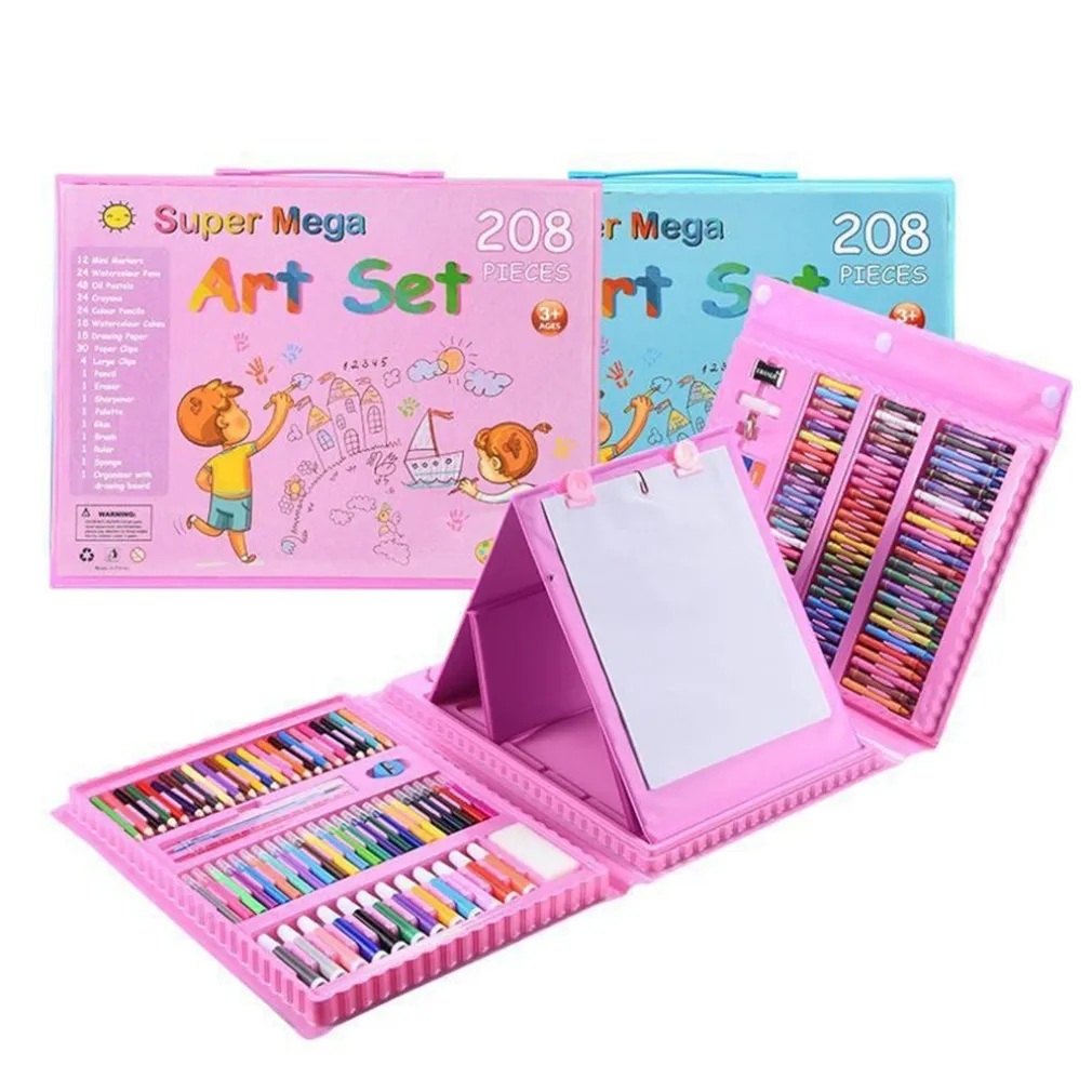SET DA COLORARE DA 208 PZ ASTUCCIO PER PITTURA SCATOLA DI COLORI REGALO PER BAMBINI