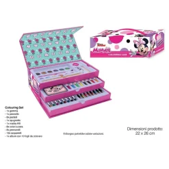 SET DA COLORARE VALIGETTA CON COLORI BAMBINE MINNIE CASSETTI KIT DISEGNO PITTURA 951724
