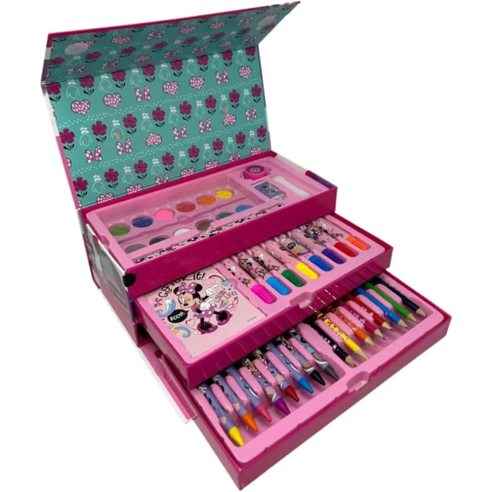 SET DA COLORARE VALIGETTA CON COLORI BAMBINE MINNIE CASSETTI KIT DISEGNO PITTURA 951724