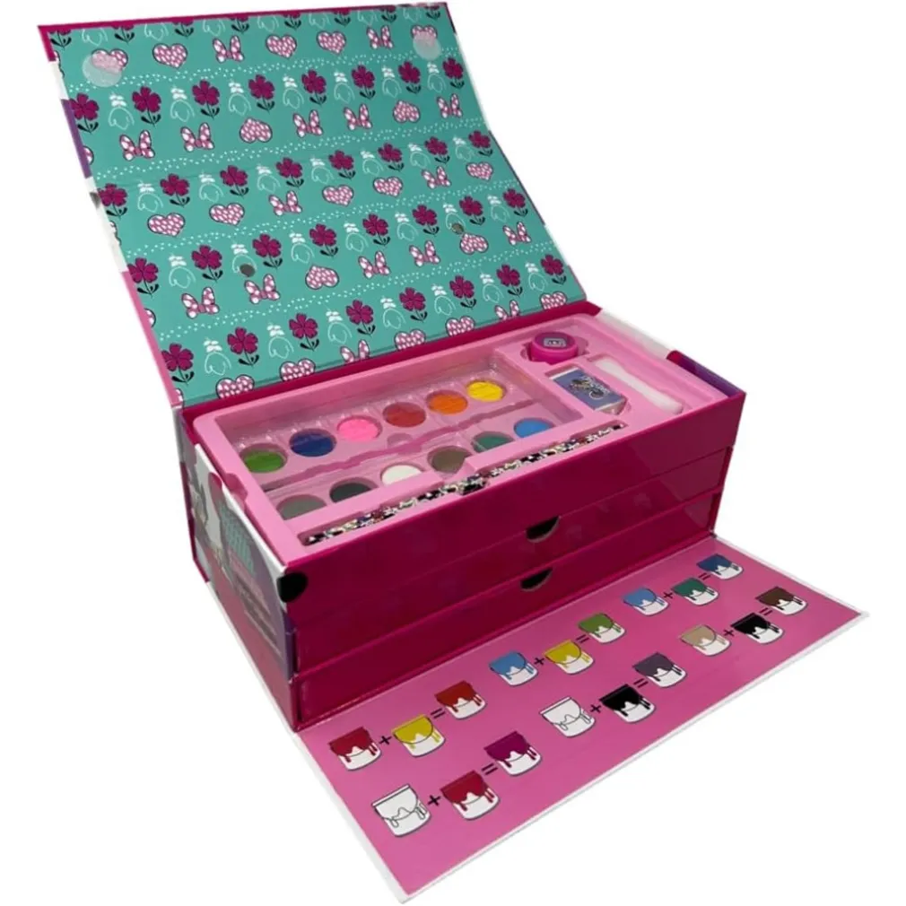 SET DA COLORARE VALIGETTA CON COLORI BAMBINE MINNIE CASSETTI KIT DISEGNO PITTURA 951724