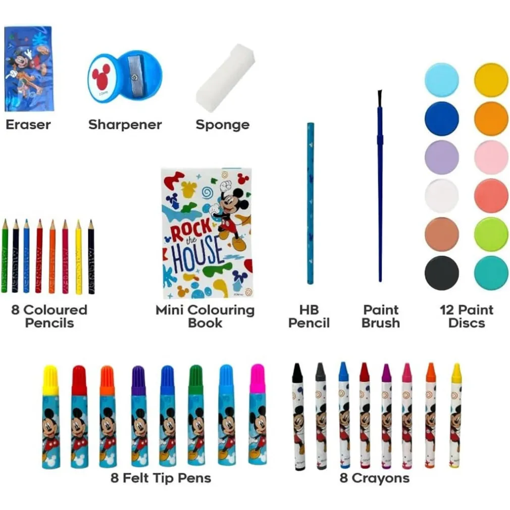 SET DA COLORARE VALIGETTA CON COLORI BAMBINI TOPOLINO CASSETTI KIT DISEGNO PITTURA 951731