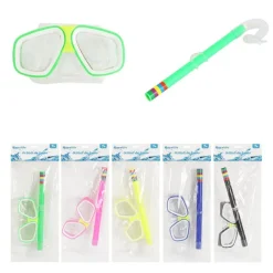 SET DA PISCINA NUOTO PER BAMBINI 7+ ANNI MASCHERA 16X10CM + BOCCAGLIO 5 COLORI 605414