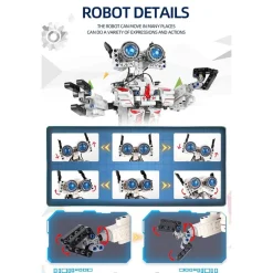 SET DA 467PZ COSTRUZIONE ROBOT RICARICABILE TELECOMANDATO BLUETOOTH APP Q-RB9001