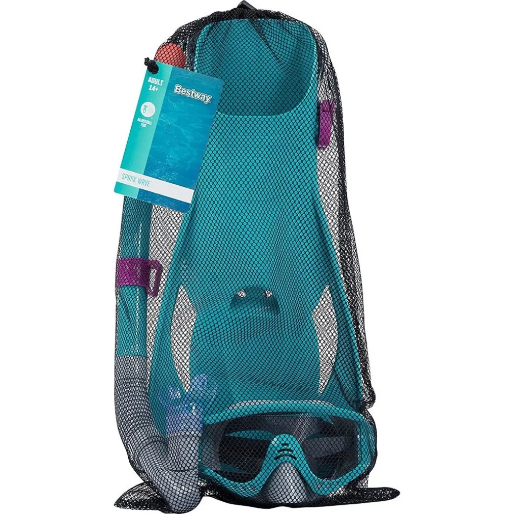 SET DA SNORKELING MERIDIAN MASCHERA BOCCAGLIO PINNE 14+ ANNI 2 COLORI ASS 25020