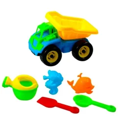 SET DA SPIAGGIA CAMION COLORATO PER IL MARE CON 5 ACCESSORI GIOCO BIMBI ETÀ 18+
