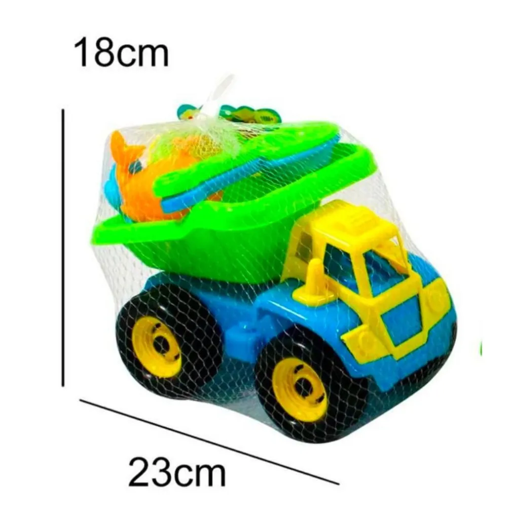 SET DA SPIAGGIA CAMION COLORATO PER IL MARE CON 5 ACCESSORI GIOCO BIMBI ETÀ 18+