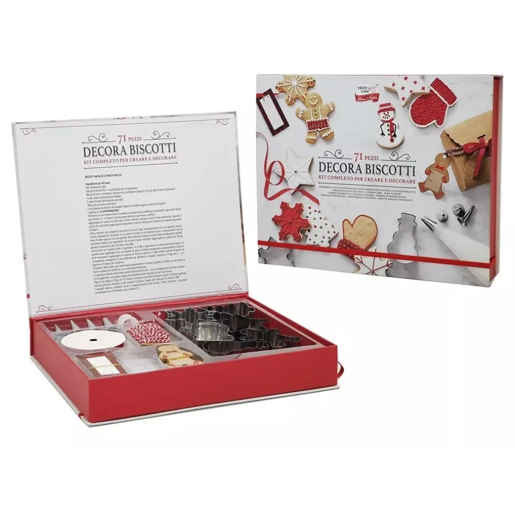 SET DECORA BISCOTTI A TEMA NATALIZI 71 PZ CUCINA DECORAZIONI ADDOBBI NATALE CASA DOLCI